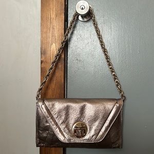 Elliott Lucca Cordoba Metallic Gold Clutch